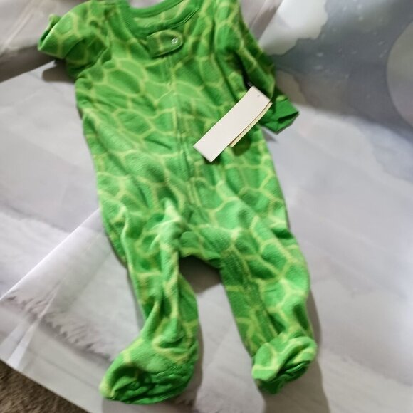 Leveret Lot 4 Fleece Footie Pajamas 6-12M Blue Green Gripper NWT Baby Sleepers - Picture 4 of 12
